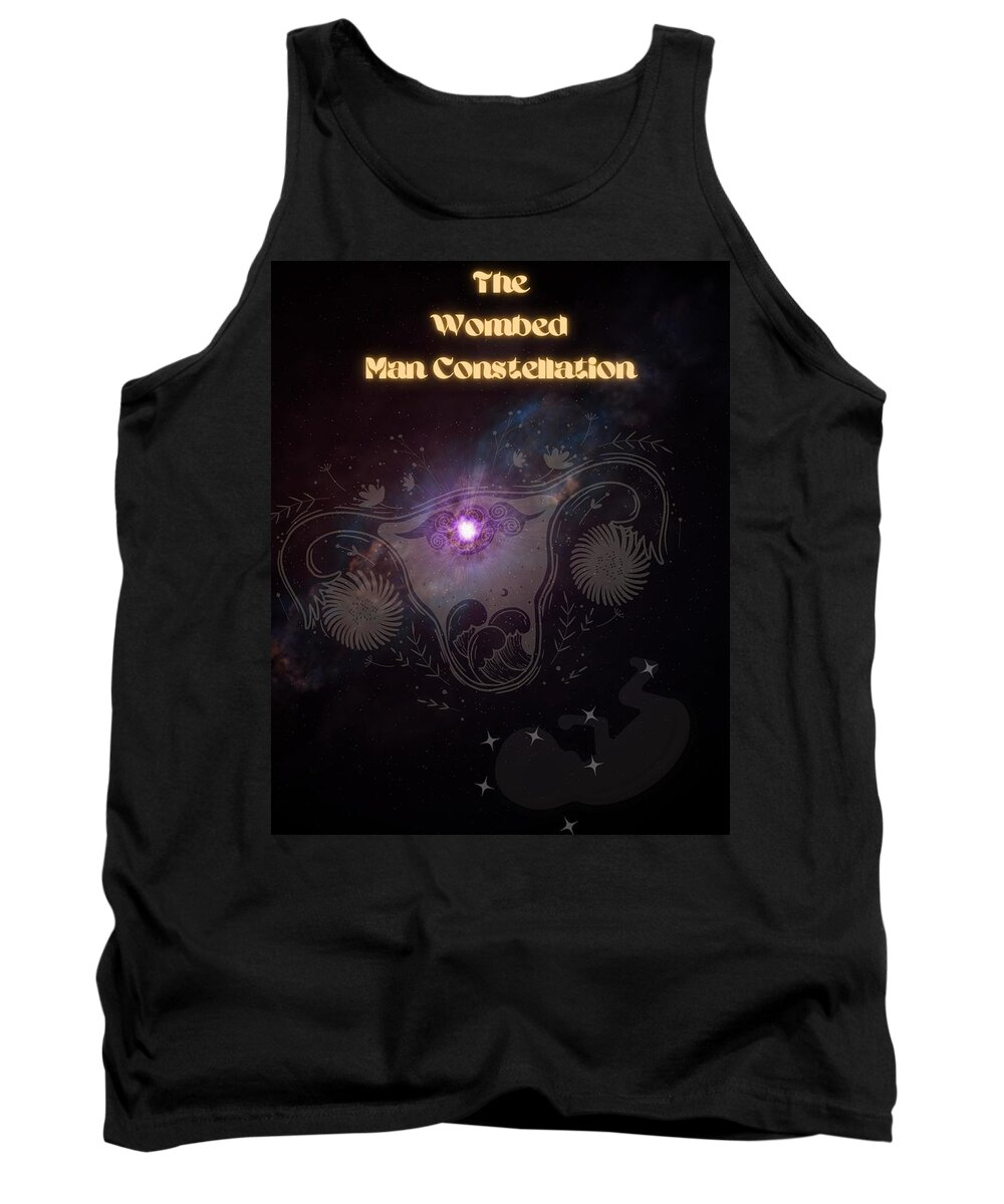 Womb Tank Top featuring the digital art Wombed Man Constellation by Hank Gray