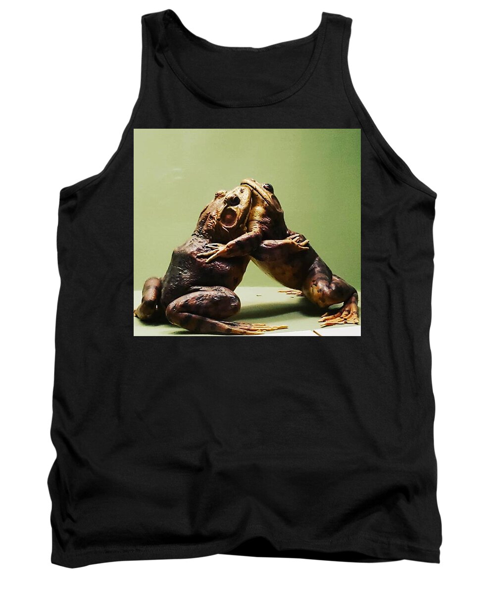 Hug Tank Top featuring the photograph Wrestling Hugging Frogs by Vicki Noble