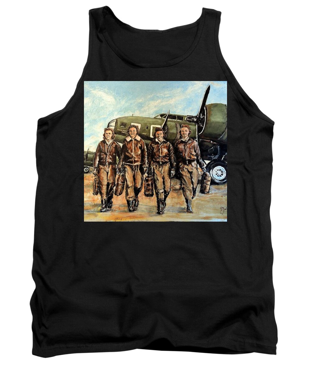 Woman's Airforce Service Pilots Tank Top featuring the painting WW II Wasps by John Bohn