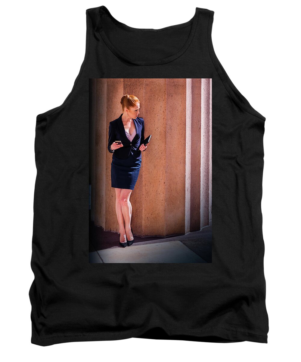 Business Tank Top featuring the photograph Young Businesswoman in New York City 160320_0257 by Alexander Image