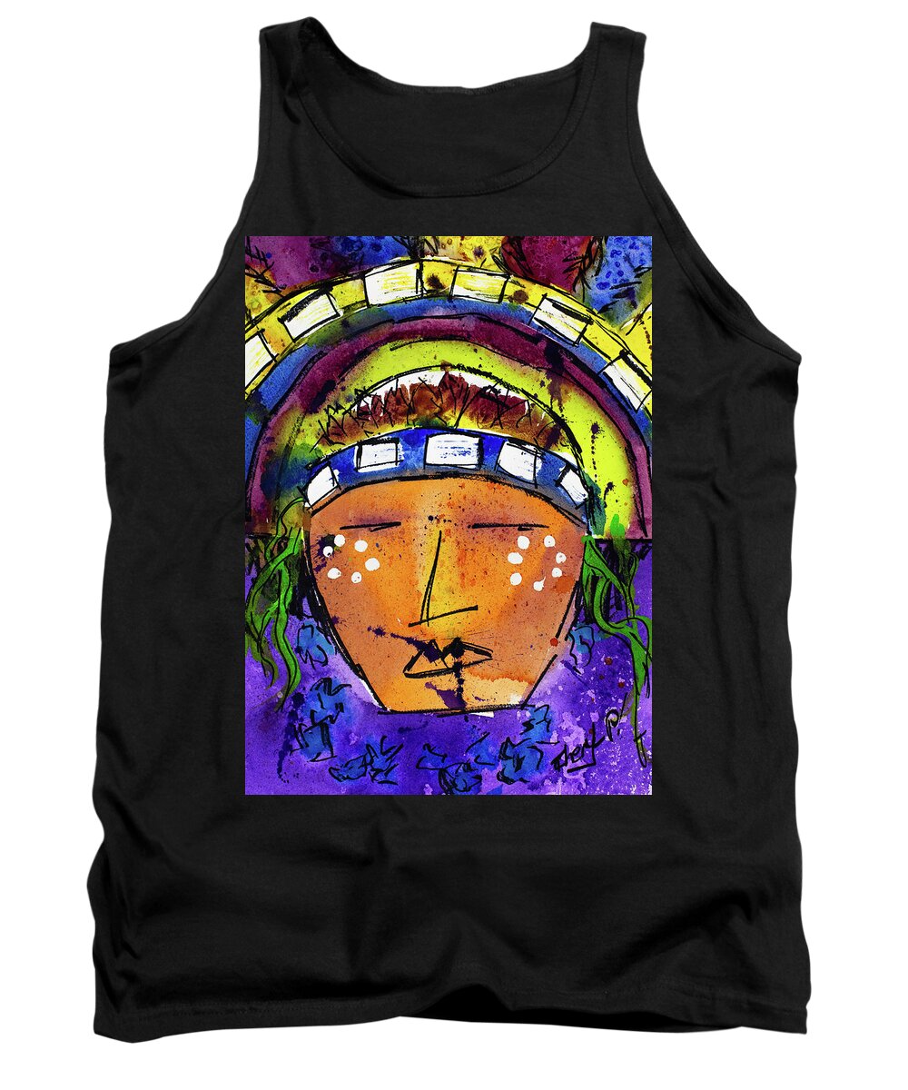 Abstract Tank Top featuring the painting Young Dancer by Cheryl Prather