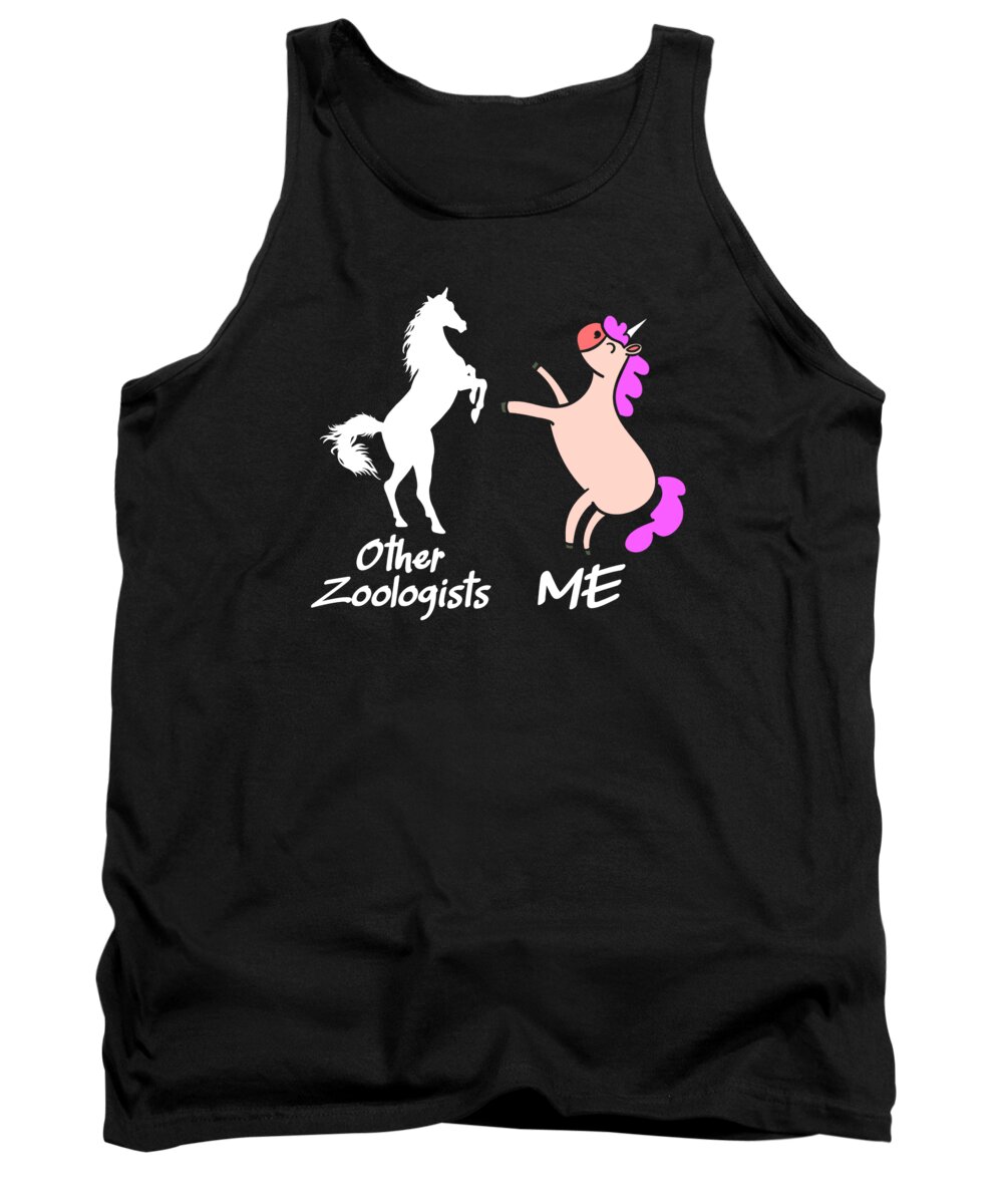 Zoologist Tank Top featuring the digital art Zoologist Mythical Unicorn Zoo Animals Zoology by Toms Tee Store