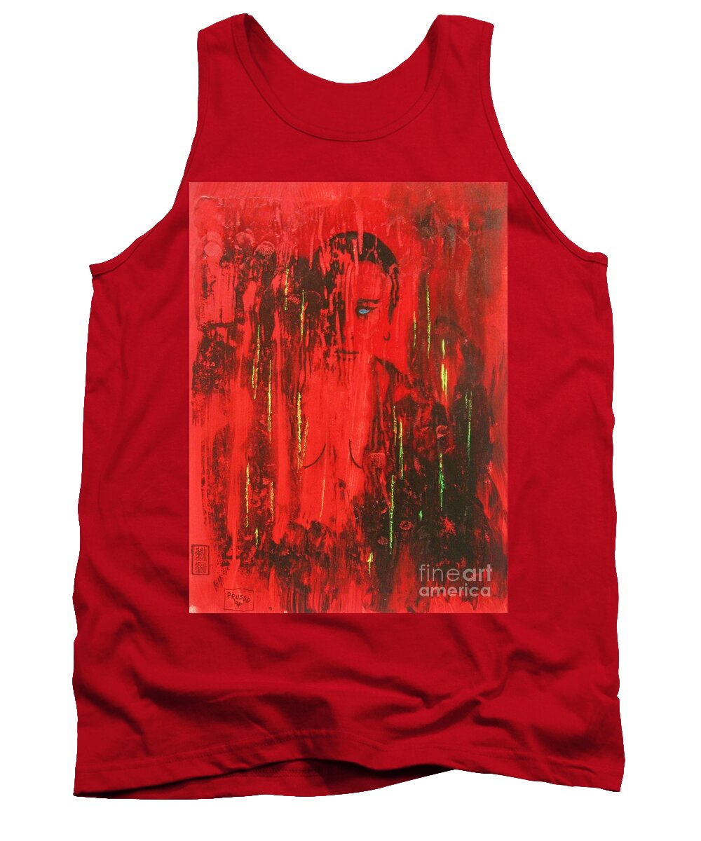 Original Tank Top featuring the painting Dantes Inferno by Thea Recuerdo