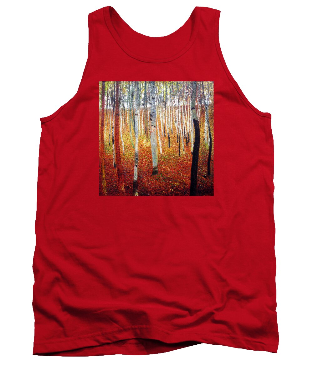 Forest Of Beech Trees Tank Top featuring the painting Forest of Beech Trees #1 by Celestial Images