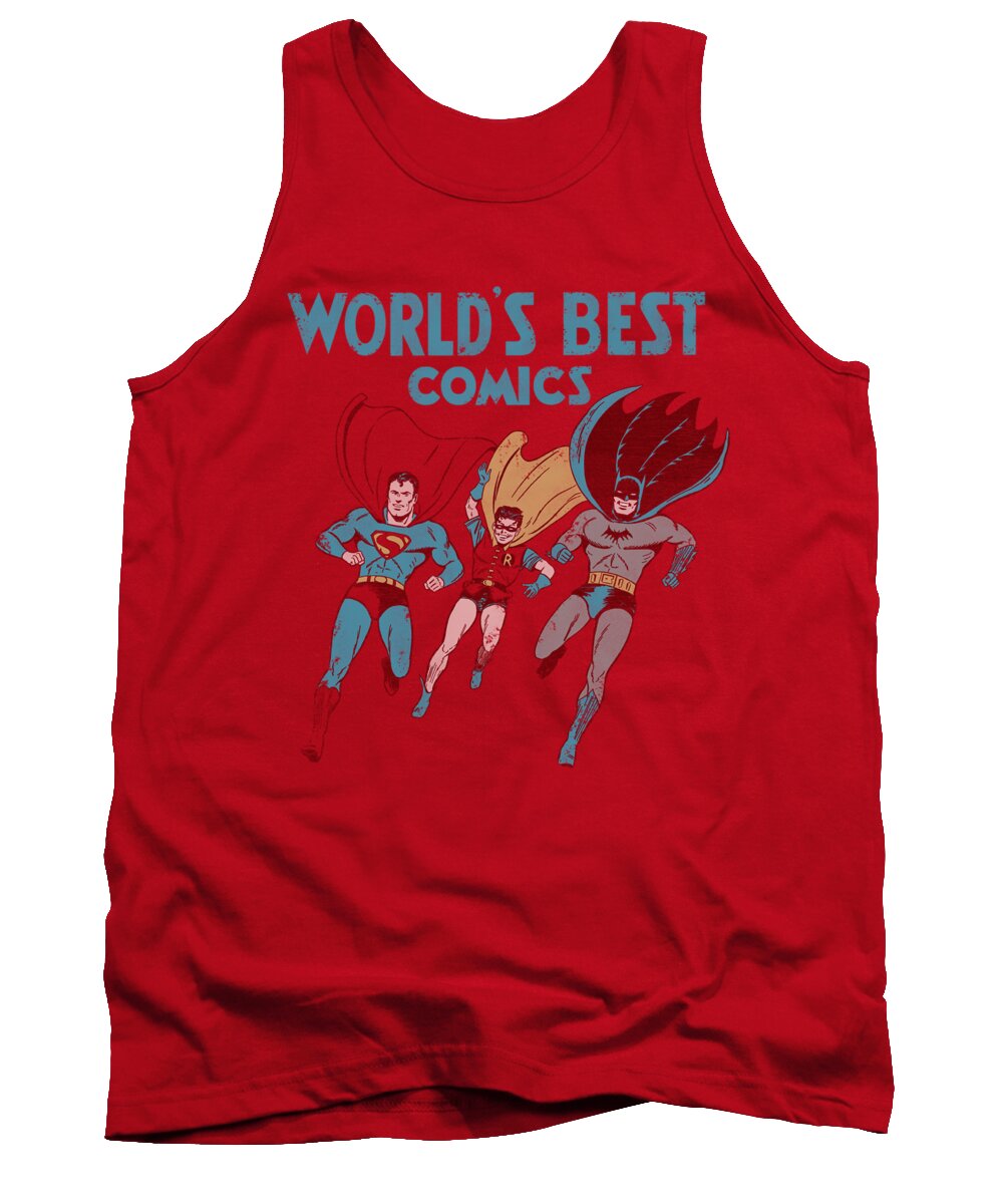 Justice League Of America Tank Top featuring the digital art Jla - Worlds Best by Brand A