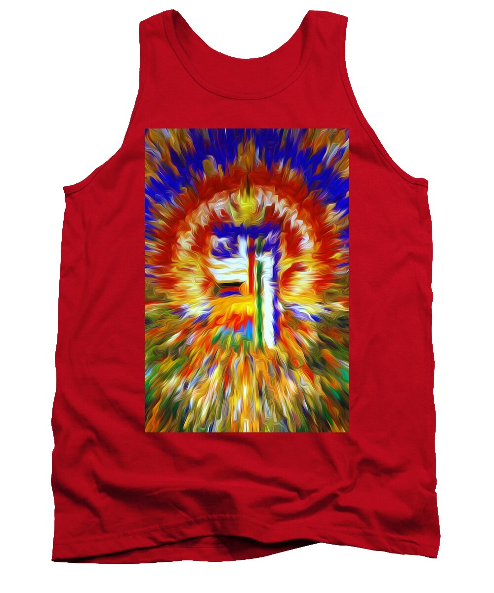 Mandala Medicine Buddha Tank Top featuring the painting Kalachakra #2 by Jeelan Clark