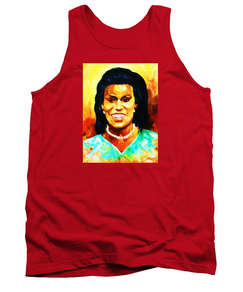 Portraits Tank Top featuring the painting Michelle Obama by Al Brown