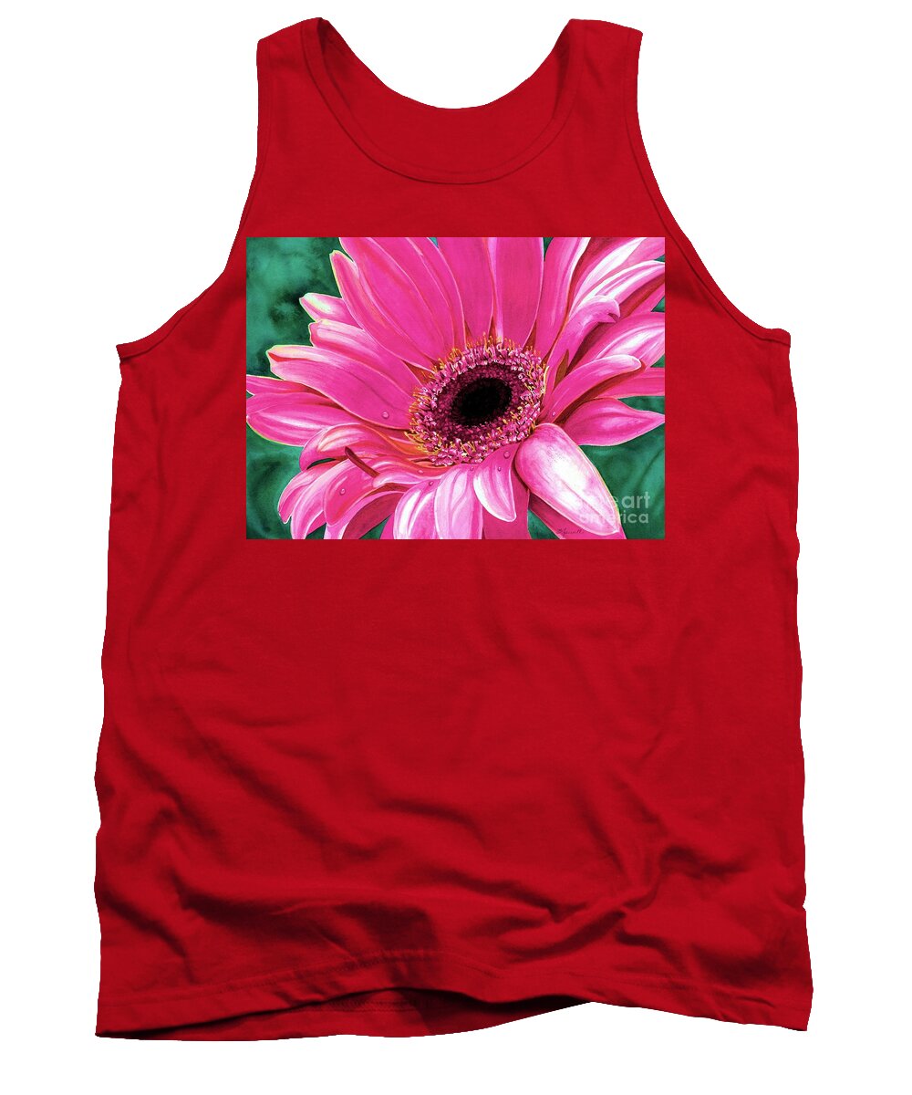 Flower Tank Top featuring the painting Christy's Daisy by Barbara Jewell