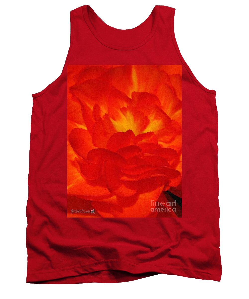 Begonia Tank Top featuring the painting Begonia named Nonstop Apricot #6 by J McCombie