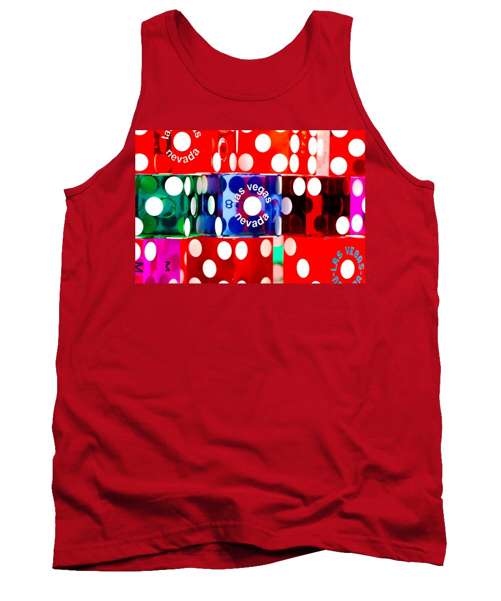Las Vegas Tank Top featuring the photograph Colorful Dice by Raul Rodriguez