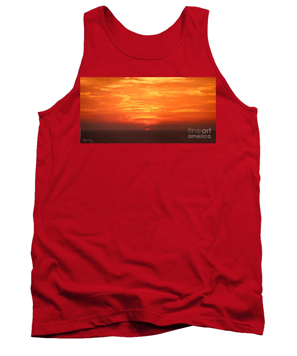 Sunset Tank Top featuring the photograph A Final Splash of Color by Mariarosa Rockefeller