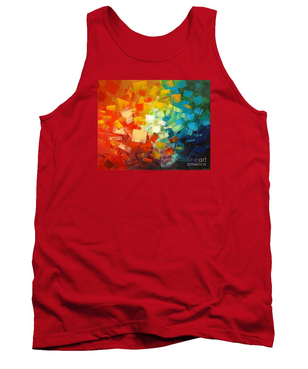 Abstract Tank Top featuring the painting Art Lovers by Tatiana Iliina