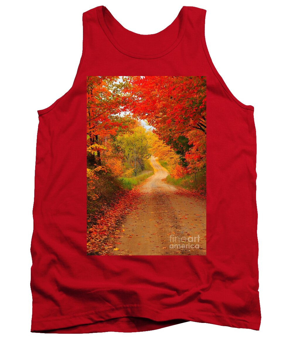 Red Tank Top featuring the photograph Autumn Cameo by Terri Gostola