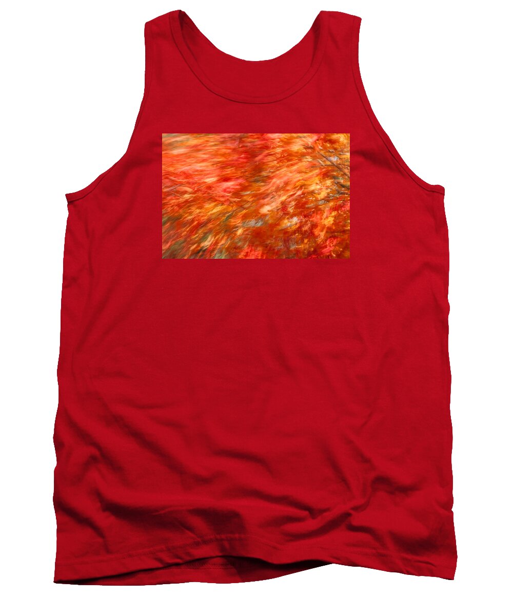 Autumn Foliage New England Tank Top featuring the photograph Autumn river of flame by Jeff Folger