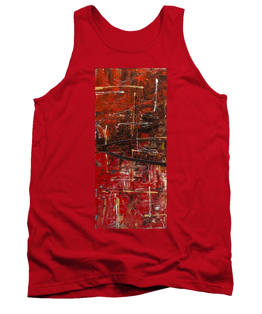 Abstract Art Tank Top featuring the painting Autumn1 by Carmen Guedez