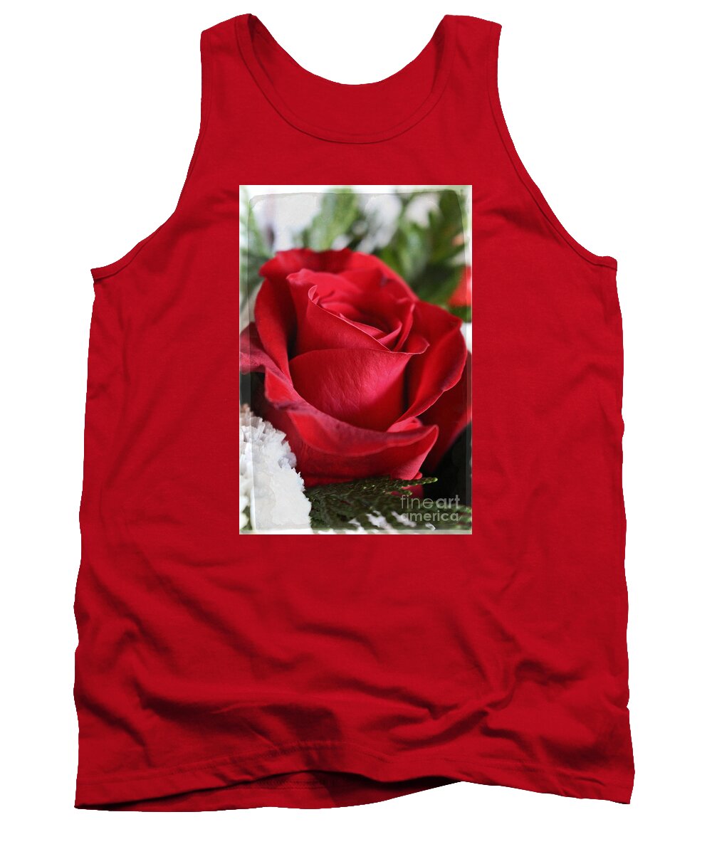 Red Rose Tank Top featuring the photograph Be Inspired With Flowers and Art by Ella Kaye Dickey