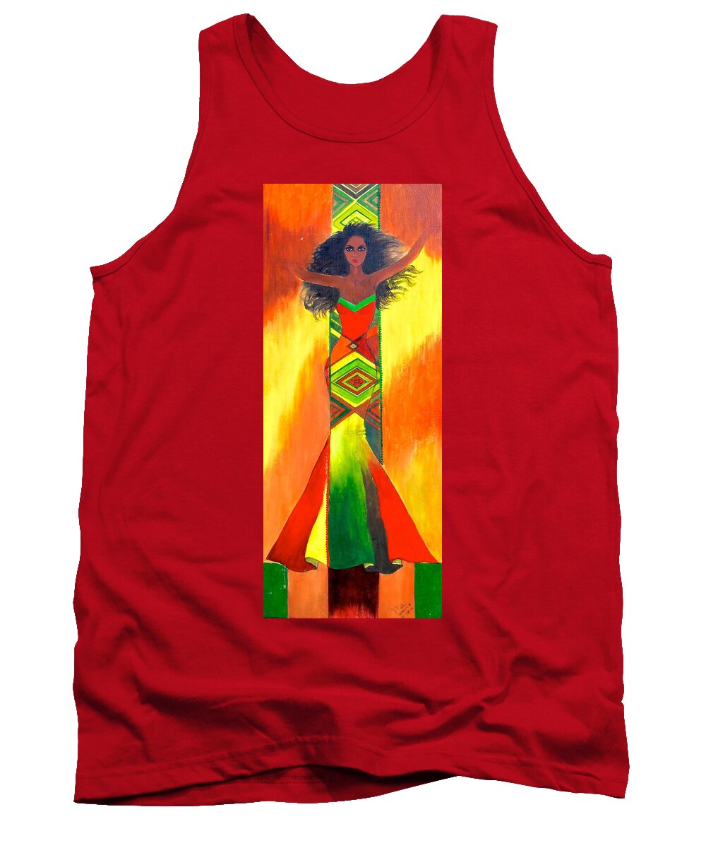 African Paintings Tank Top featuring the painting Being Wild by Mahlet