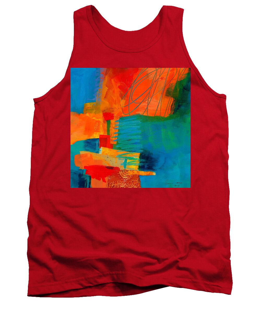 Acrylic Tank Top featuring the painting Blue Orange 2 by Jane Davies