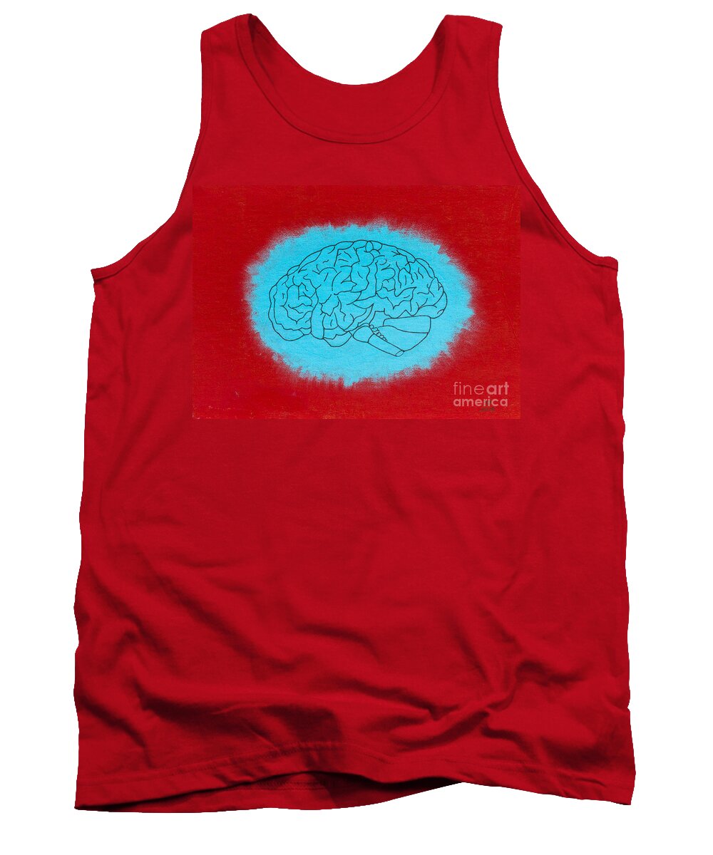  Tank Top featuring the painting Brain blue by Stefanie Forck