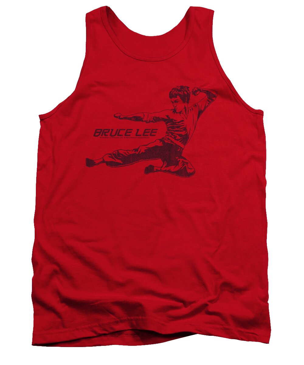 Bruce Lee Tank Top featuring the digital art Bruce Lee - Line Kick by Brand A