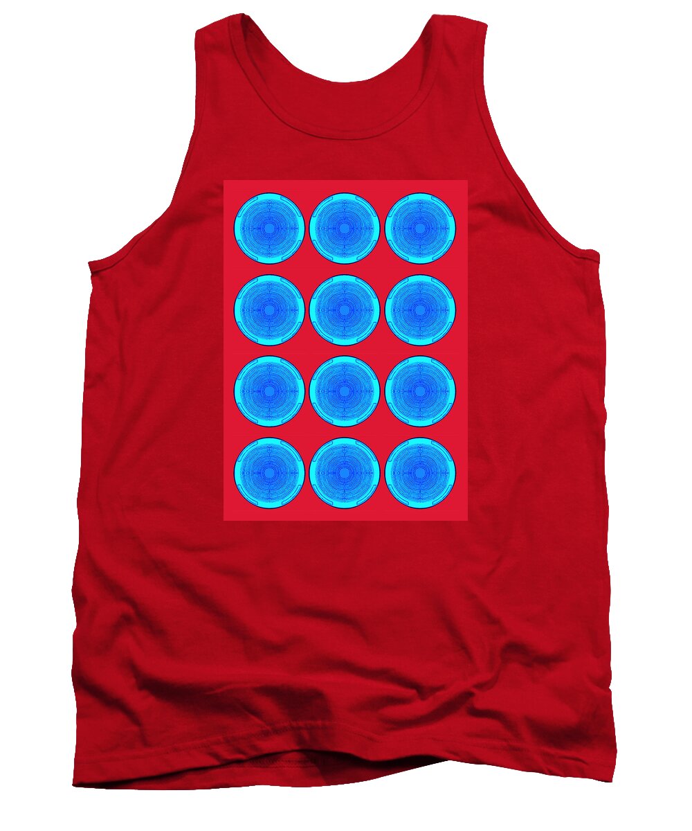 Circles Tank Top featuring the painting Bubbles Minty Blue Poster by Robert R Splashy Art Abstract Paintings