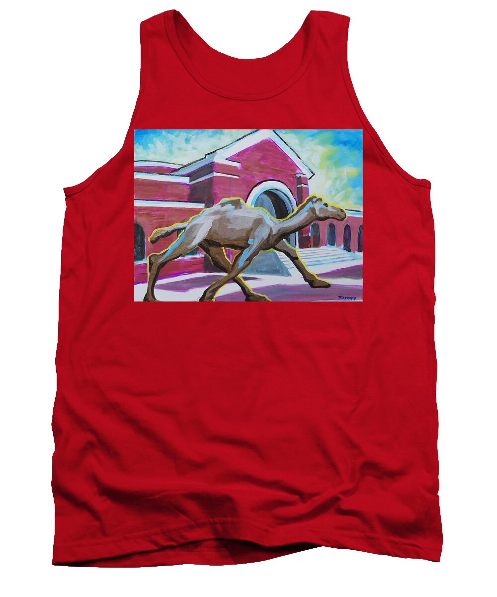 Mascot Tank Top featuring the painting Camel by Tommy Midyette