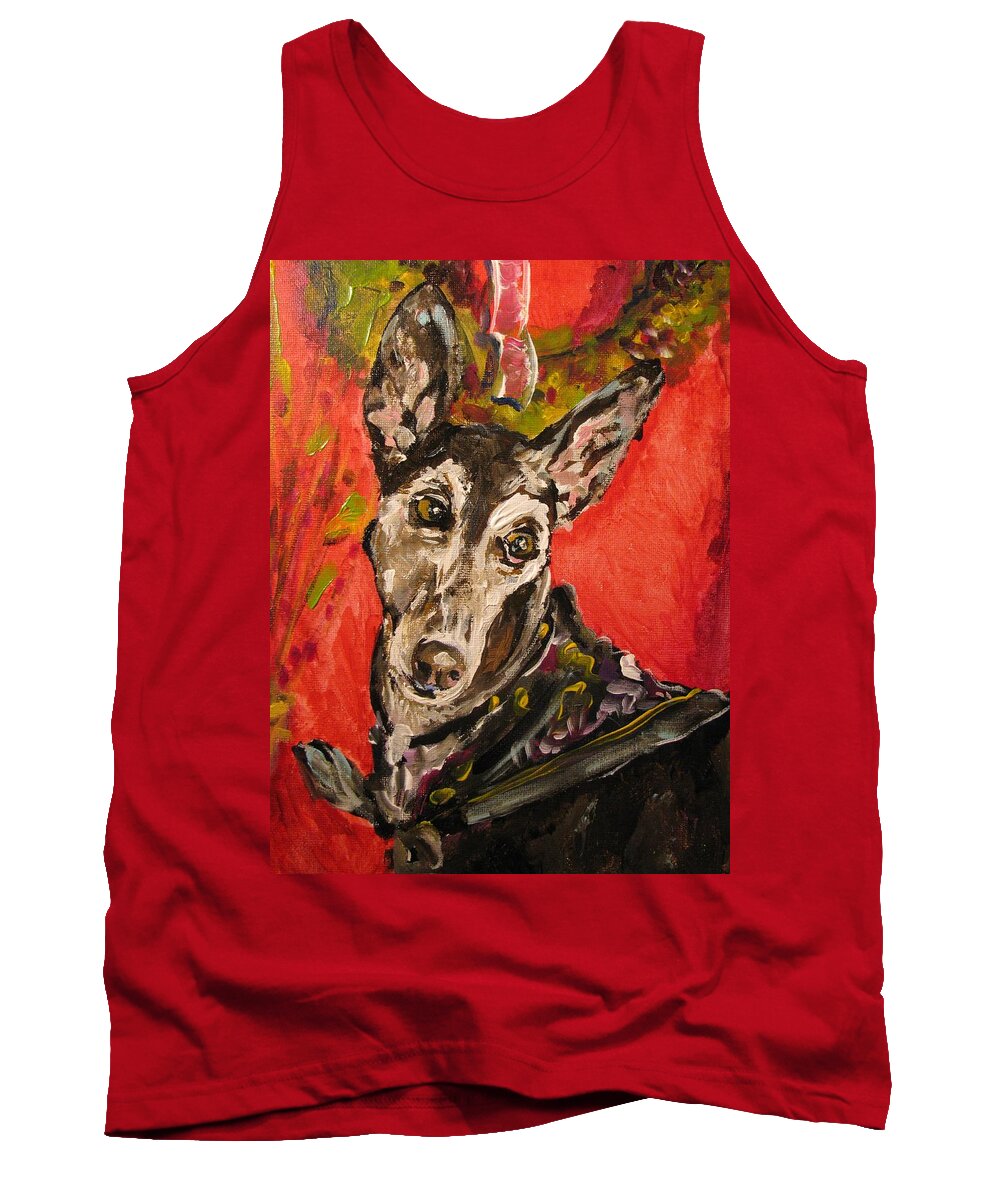 Greyhound Tank Top featuring the painting Candi Suzanne by Susan Elizabeth Jones