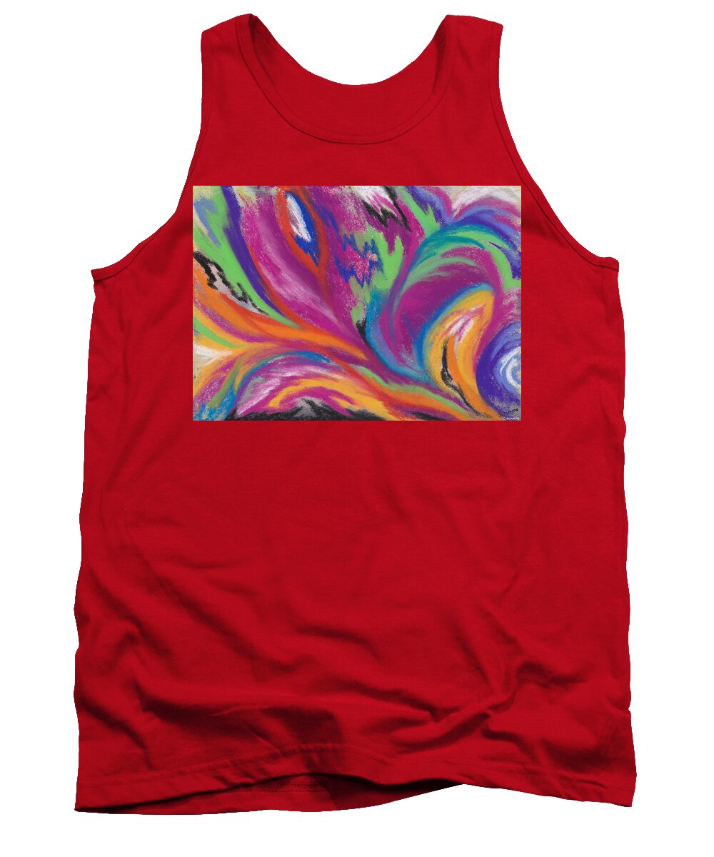 Colors Party Abstract Swirl Confetti Tank Top featuring the pastel Carnivale by Brenda Salamone