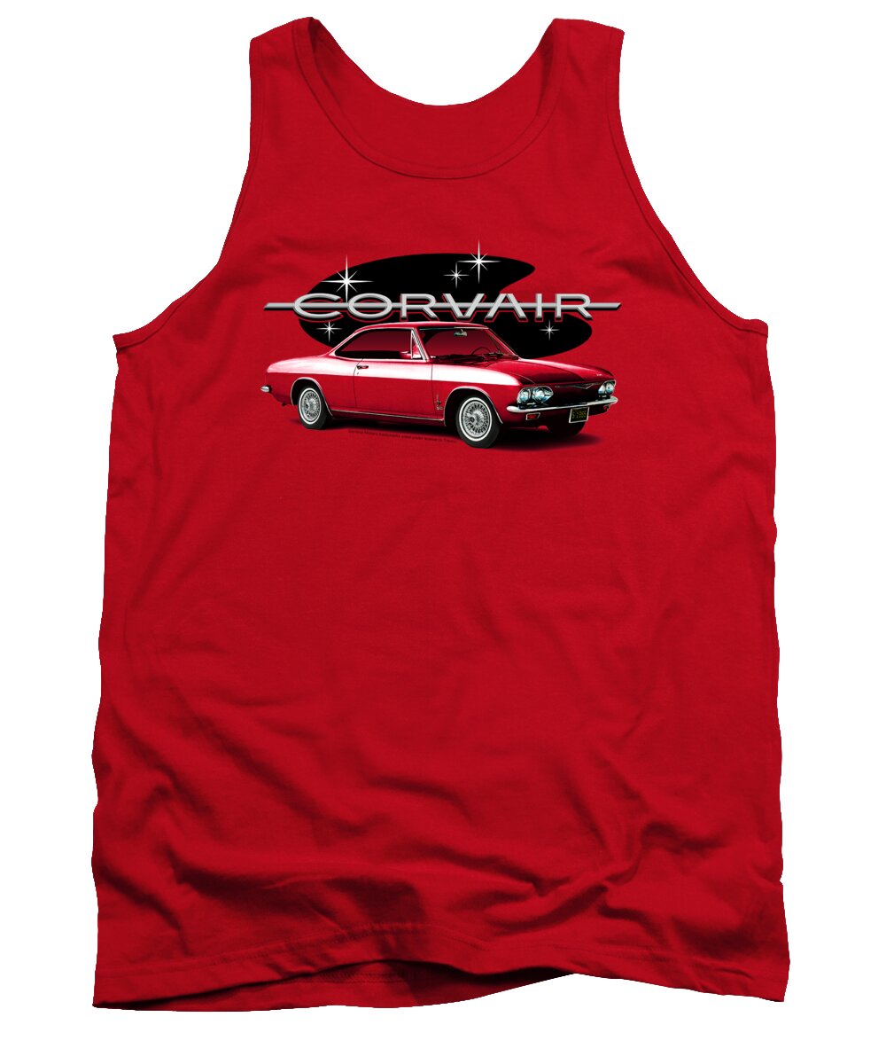  Tank Top featuring the digital art Chevrolet - 65 Corvair Mona Spyda Coupe by Brand A