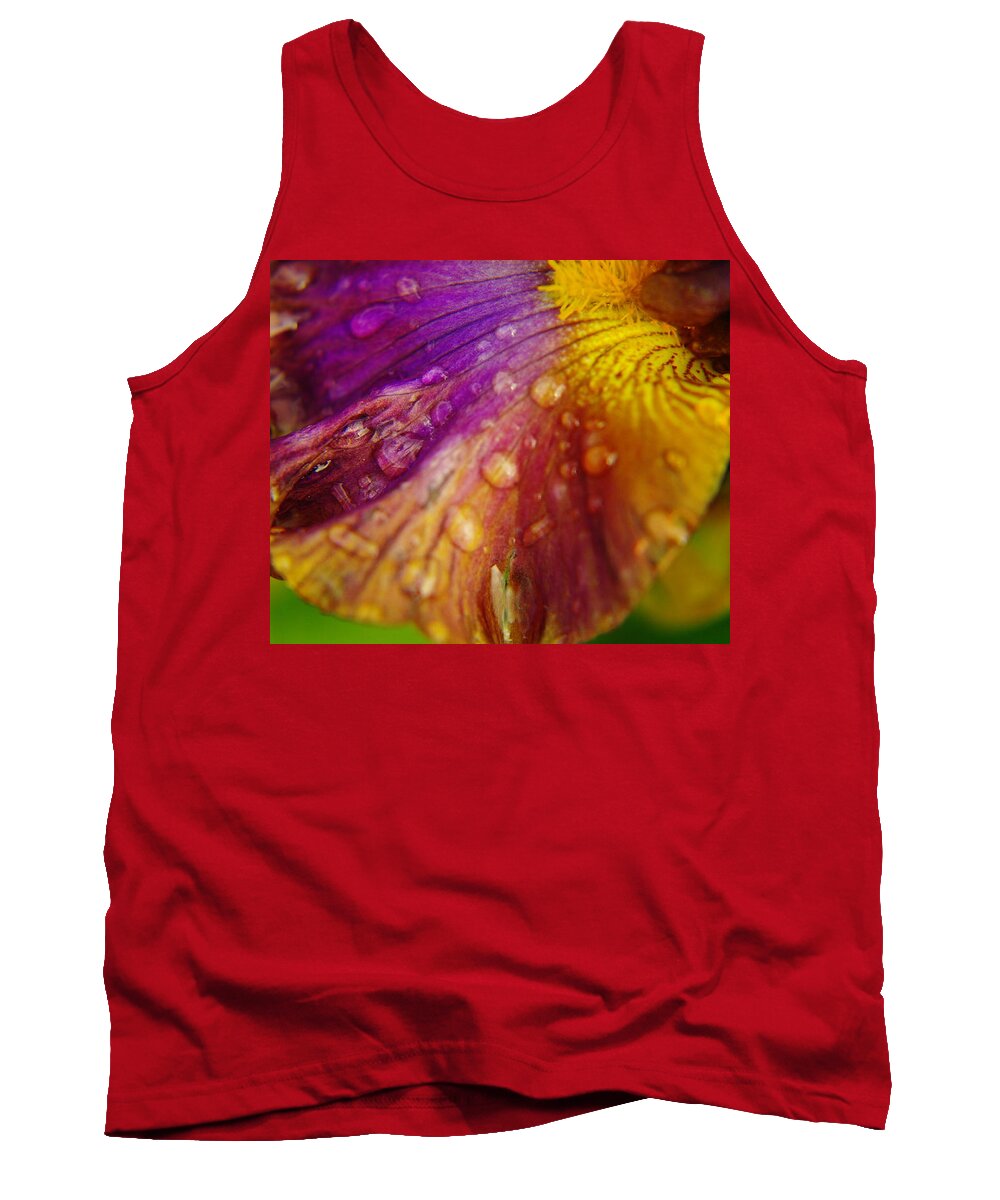 Iris Tank Top featuring the photograph Color And Droplets by Jeff Swan