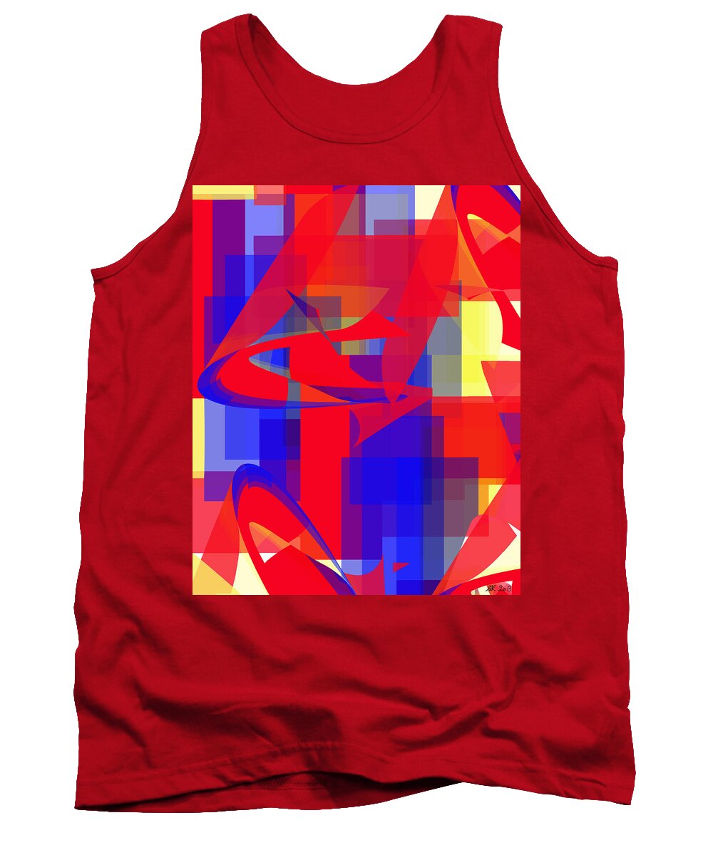 Abstract Tank Top featuring the digital art Copter Sunrise by Stephanie Grant