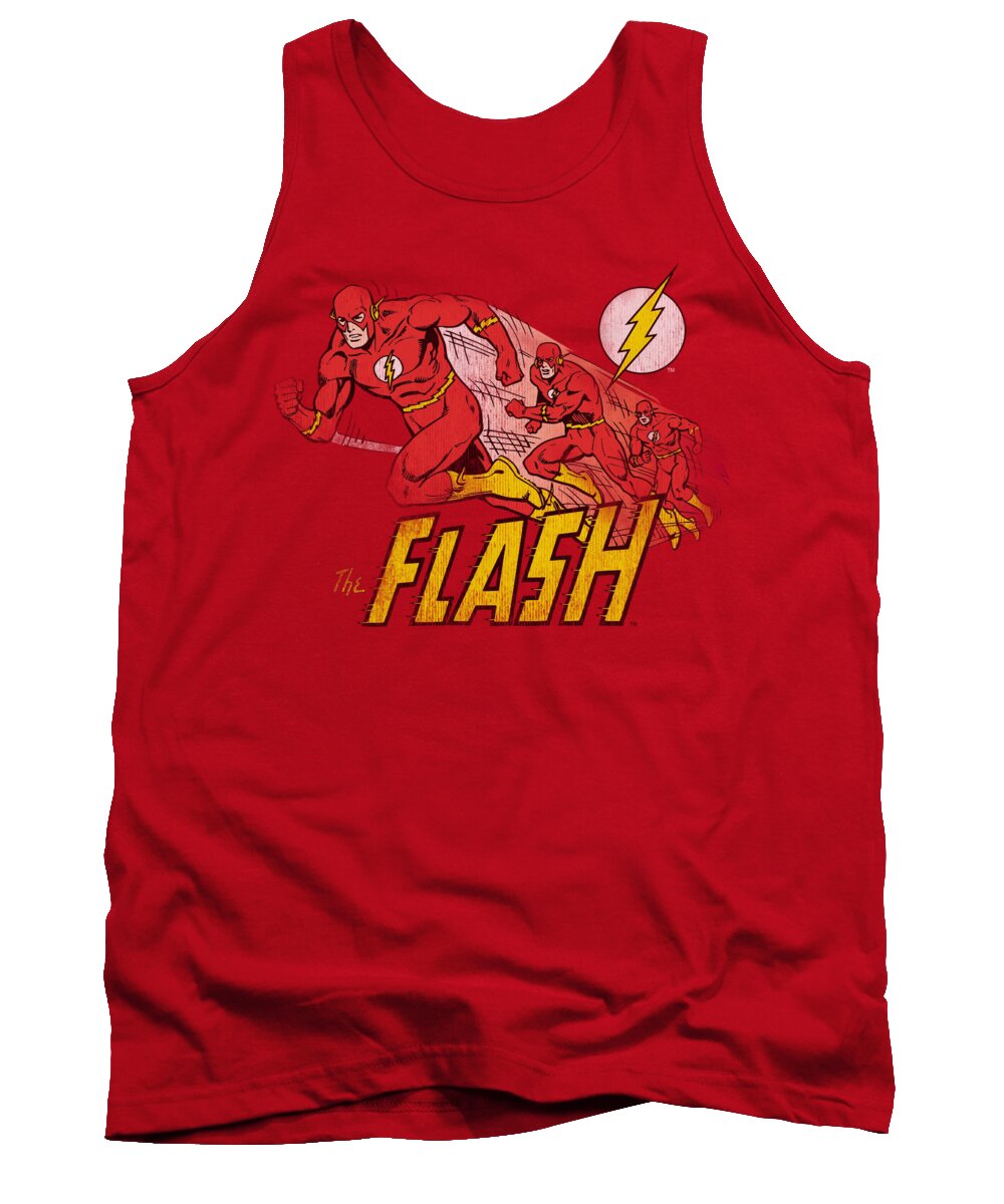 The Flash Tank Top featuring the digital art Dc - Crimson Comet by Brand A