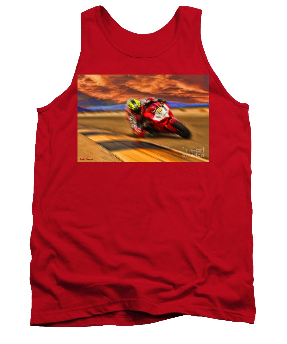  Tank Top featuring the photograph Domenic Caluori At Speed by Blake Richards