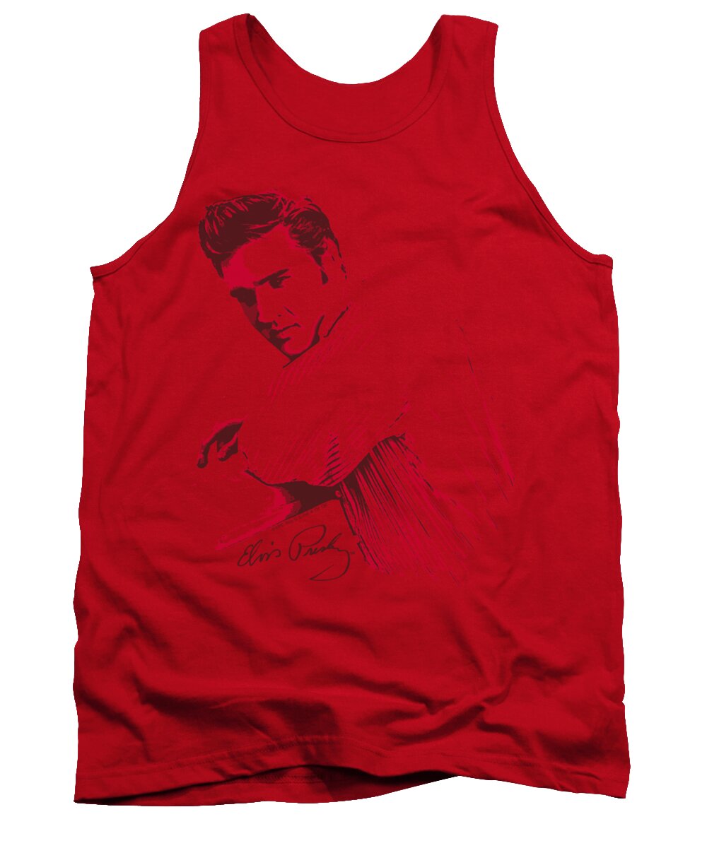 Elvis Tank Top featuring the digital art Elvis - On The Range by Brand A