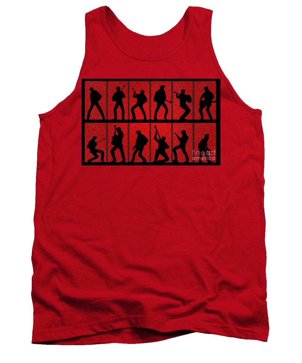 Elvis Presley Tank Top featuring the photograph Elvis silhouettes Comeback Special 1968 by Liz Leyden