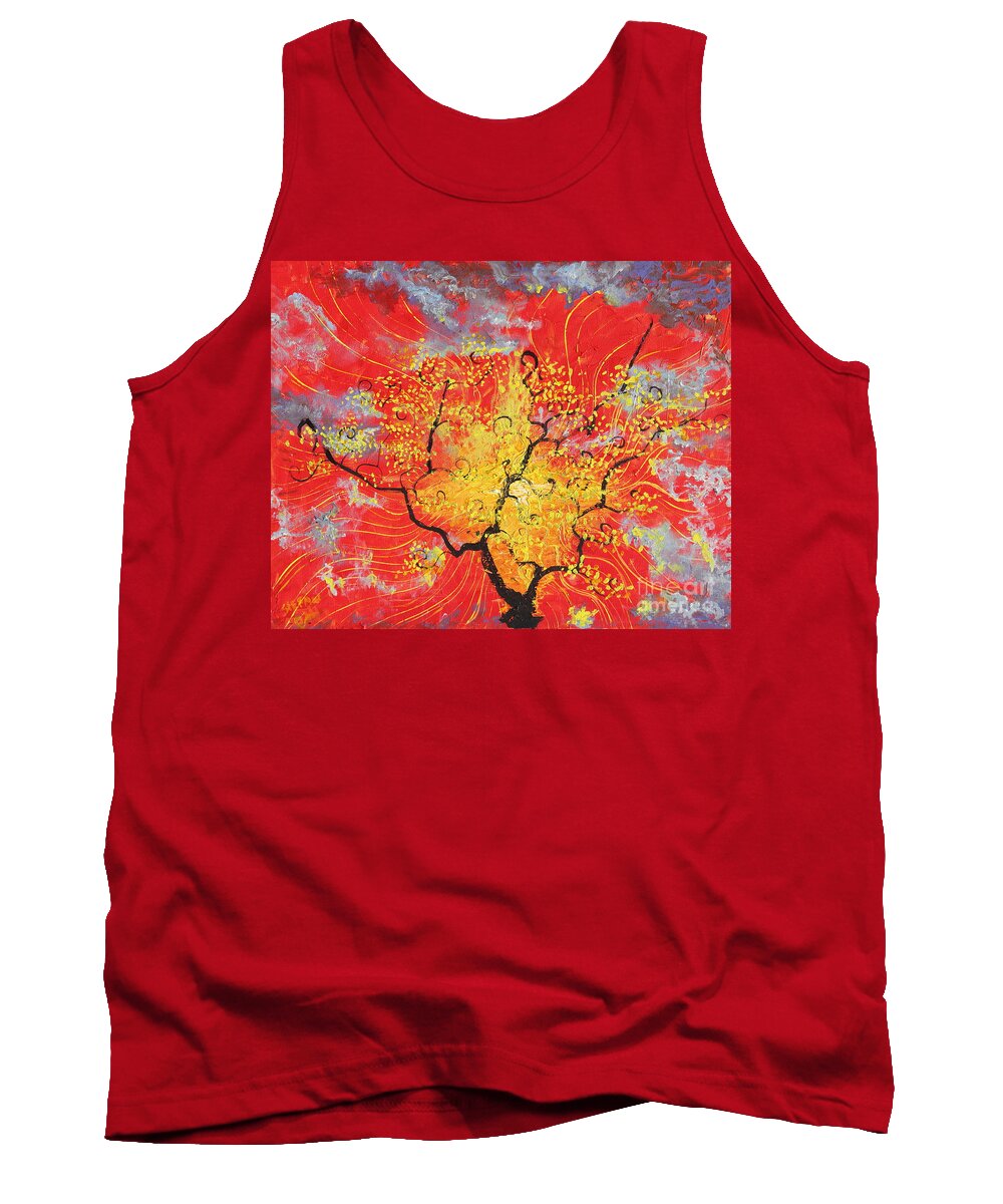 Landscape Tank Top featuring the painting Embracing The Light by Stefan Duncan