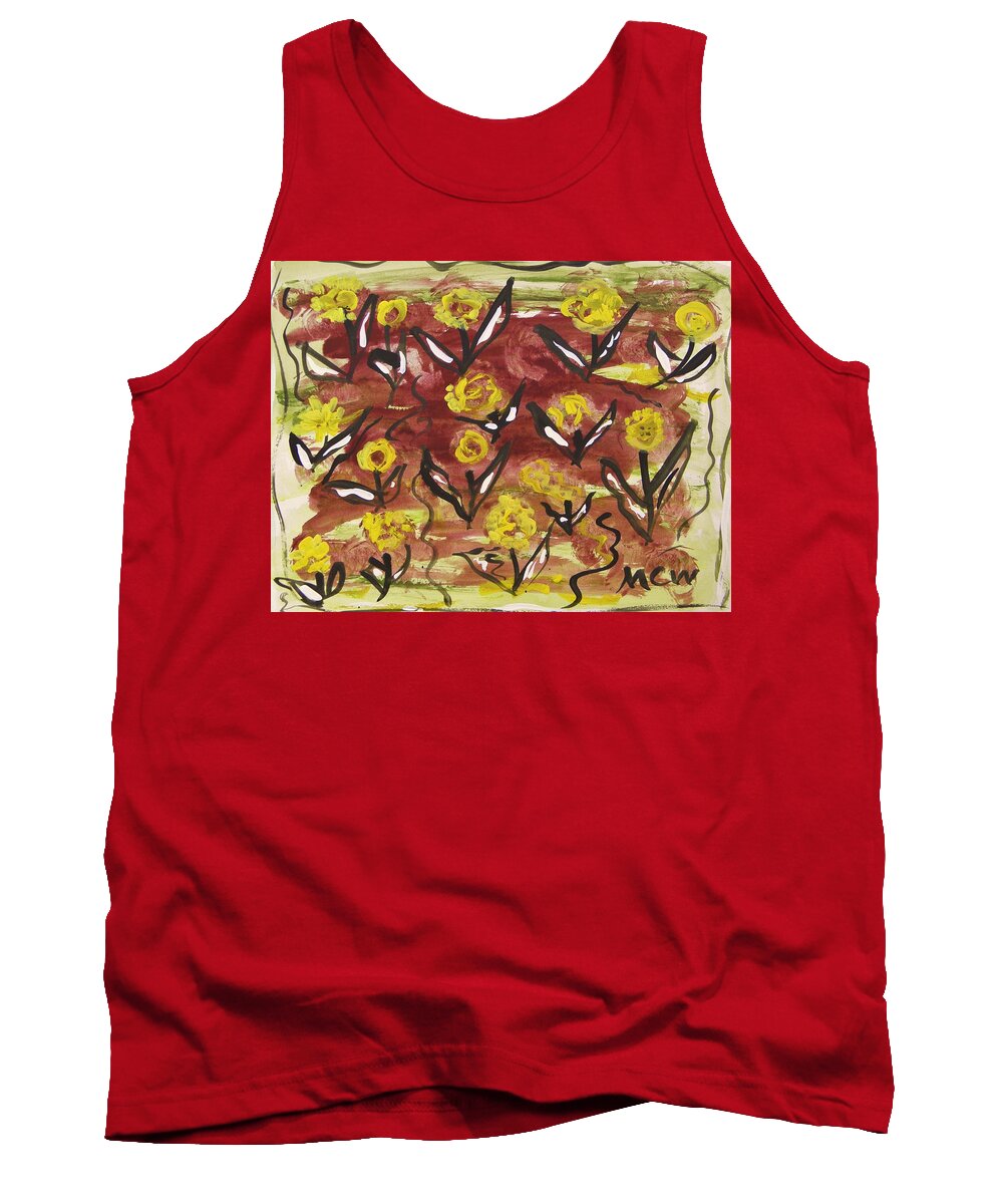 Acrylic Tank Top featuring the painting Field of Flowers by Mary Carol Williams