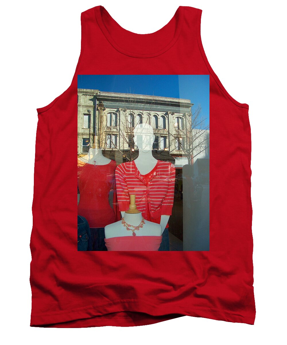 Figure Tank Top featuring the photograph Figure in Window by Jan Marvin by Jan Marvin