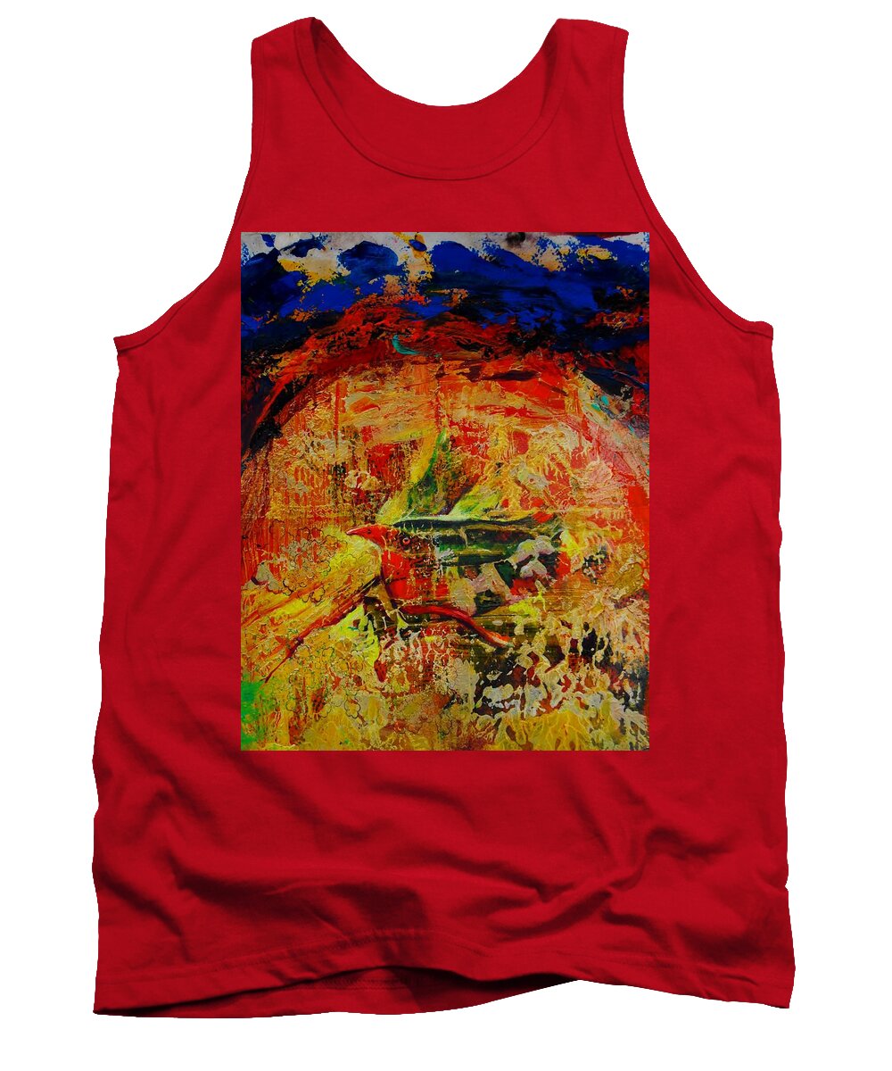 Small Bird Tank Top featuring the painting Free Bird by Jean Cormier