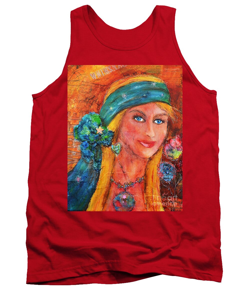 Figurative Tank Top featuring the painting Free Spirit by Claire Bull