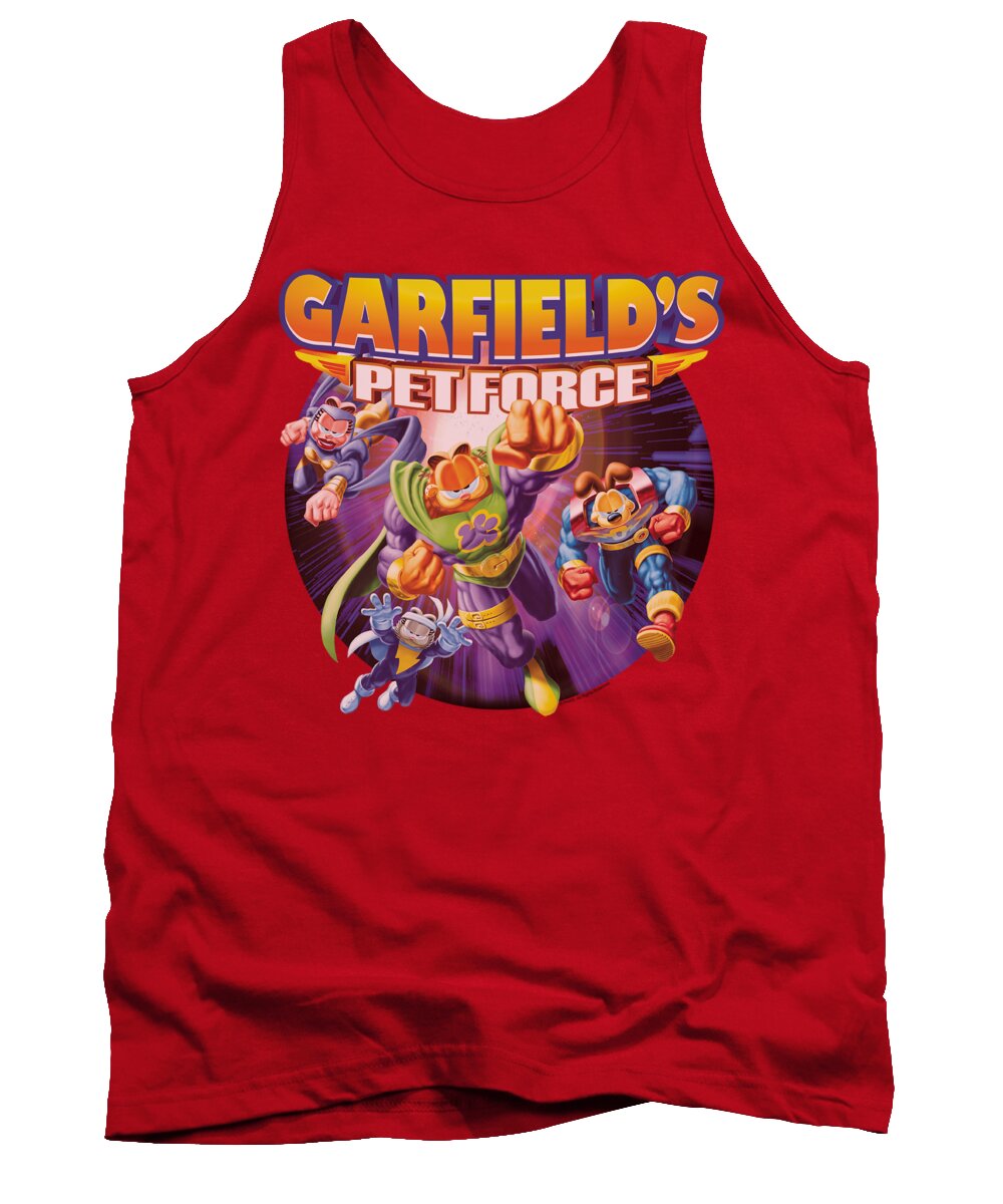 Garfield Tank Top featuring the digital art Garfield - Pet Force Four by Brand A