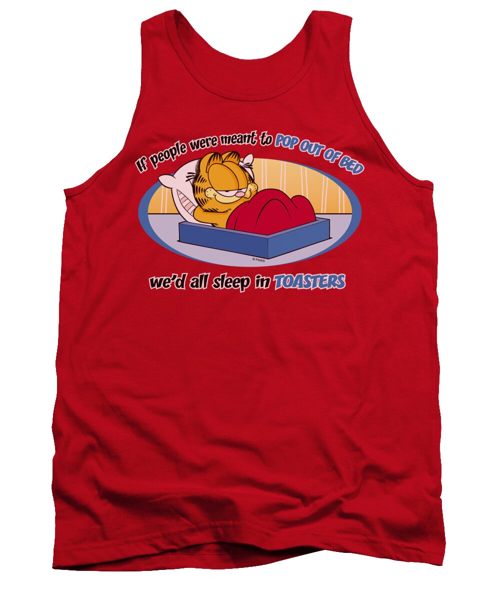 Garfield Tank Top featuring the digital art Garfield - Pop Out Of Bed by Brand A