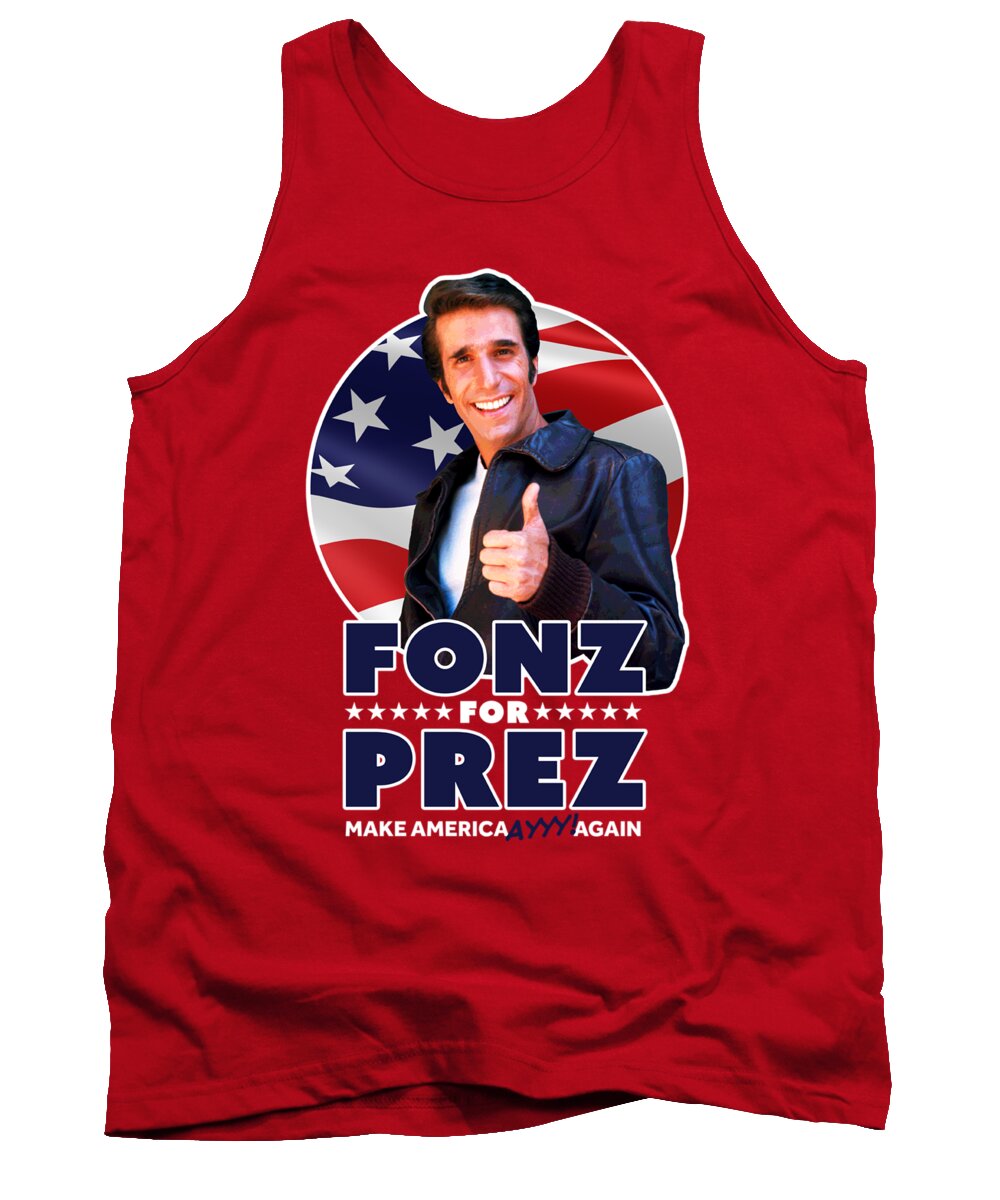  Tank Top featuring the digital art Happy Days - Fonz For Prez by Brand A