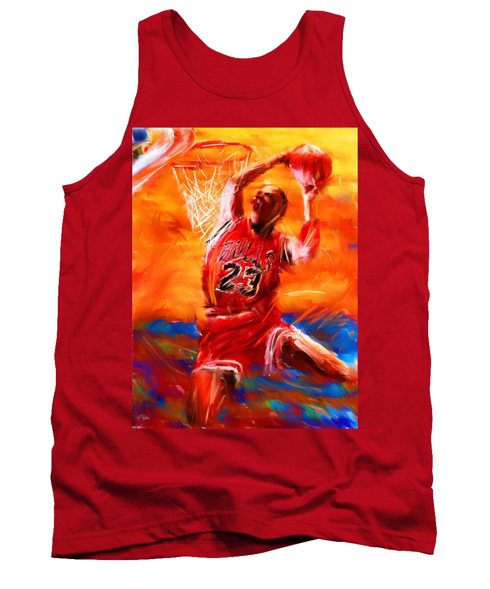 Basketball Tank Top featuring the digital art His Airness by Lourry Legarde