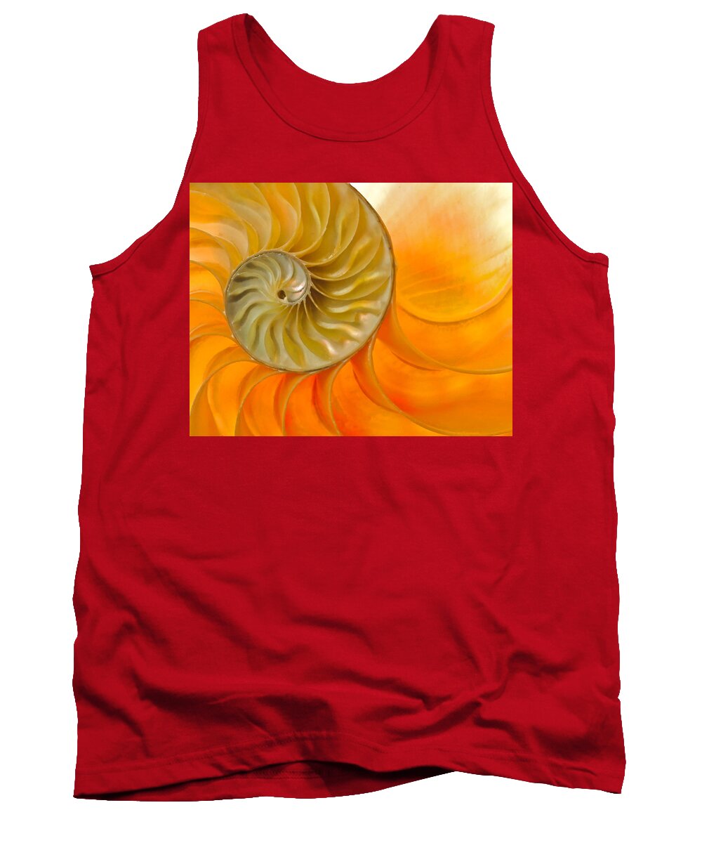 Shell Tank Top featuring the photograph Inside a Nautilus Shell by David and Carol Kelly