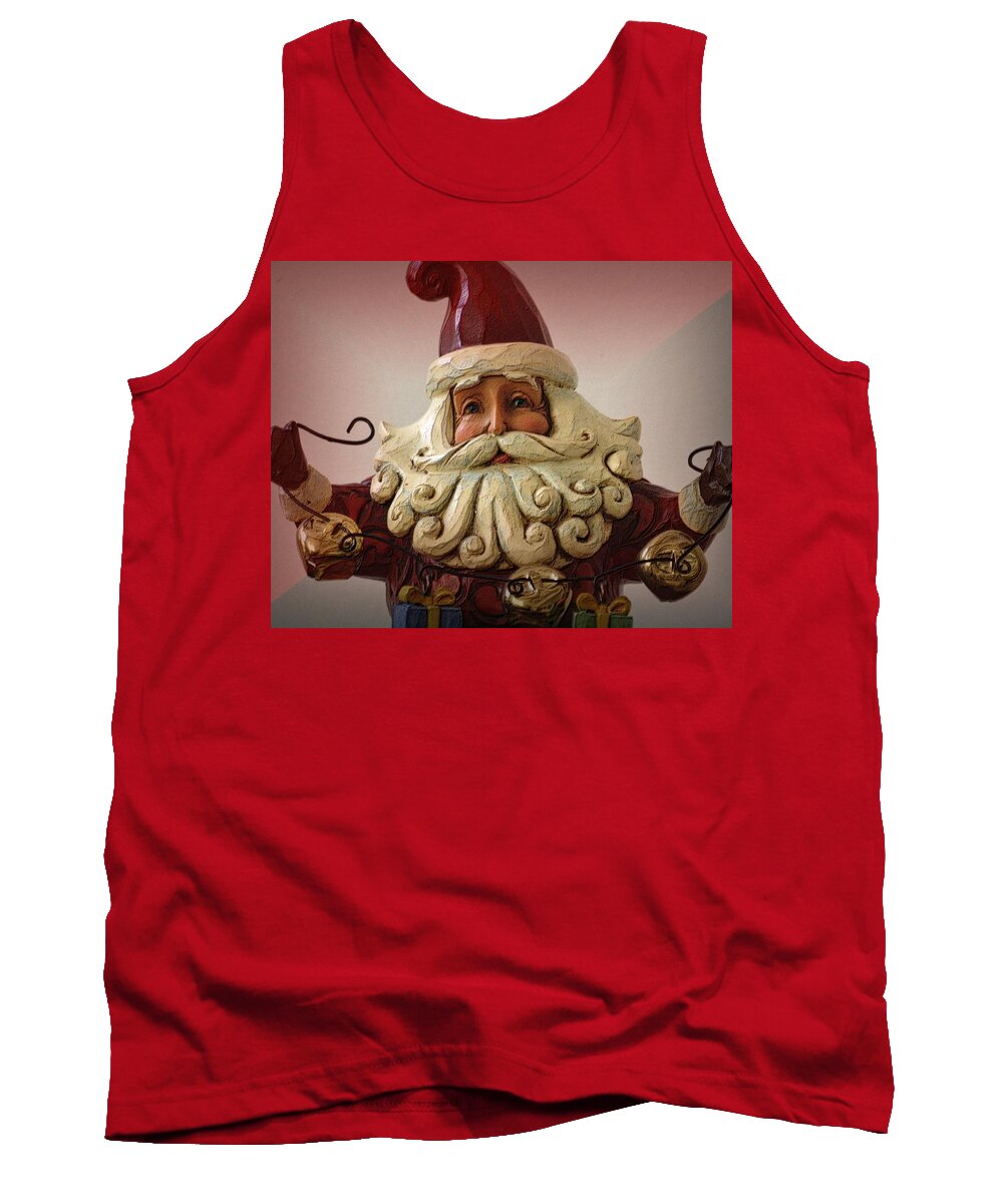 Christmas Tank Top featuring the photograph Jingle Bell Santa by Nadalyn Larsen