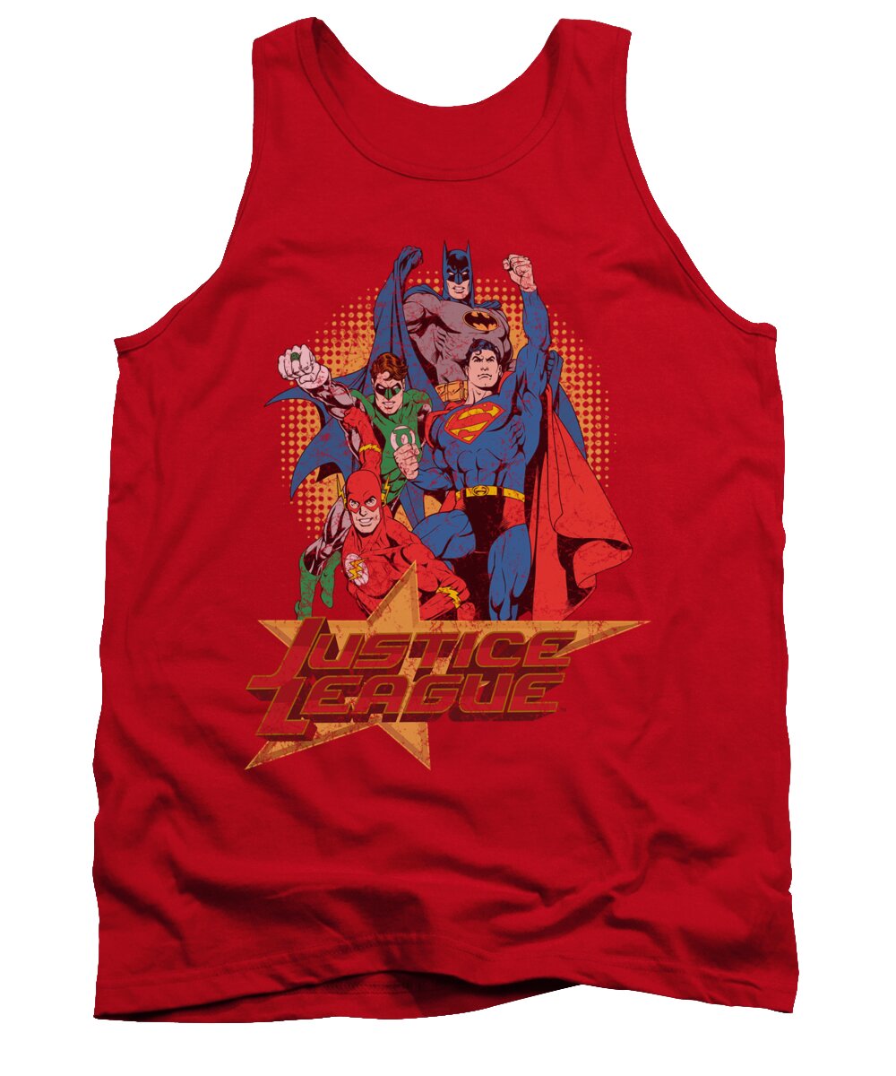 Justice League Of America Tank Top featuring the digital art Jla - Raise Your Fist by Brand A