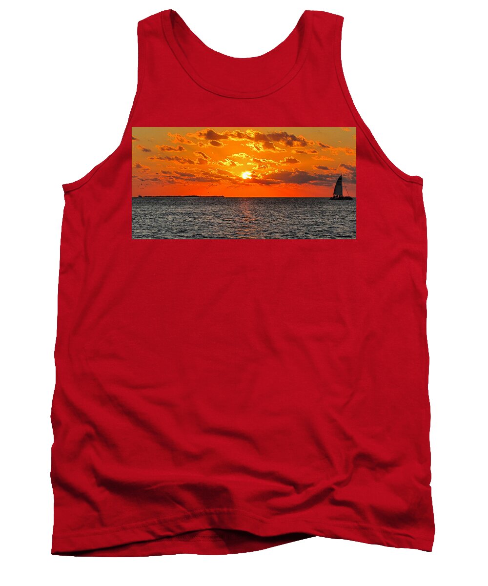 Sunset Tank Top featuring the photograph Key West Sunset 11 by Bob Slitzan