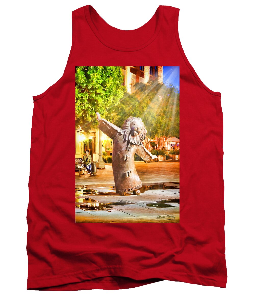 Staley Tank Top featuring the photograph Lion Fountain by Chuck Staley