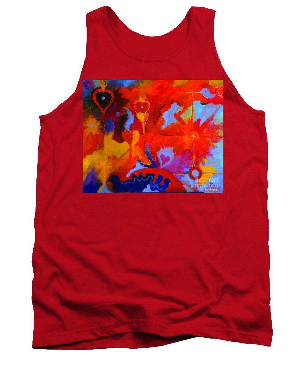 Abstract Tank Top featuring the painting Message of Love by Alison Caltrider